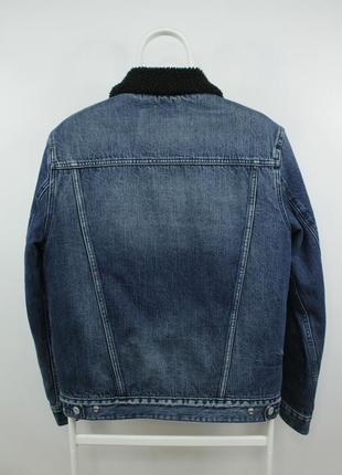 Японська джинсова куртка шерпа superdry sherpa lined blue denim jacket5 фото