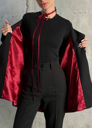 Жіночий стильний чорний піджак преміум якості4 фото