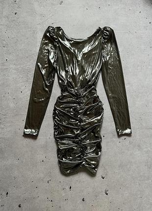 Коротка сукня колір метал/ срібло розмір s