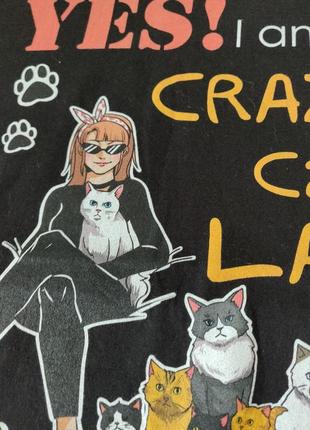 Yes! i am the crazy cat lady футболка мерч rock неформат атрибутика7 фото