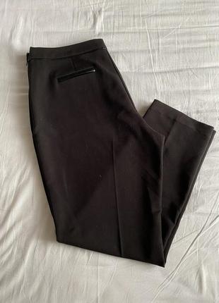 Женские черные укороченые  брюки размер л (46-48) f&f5 фото