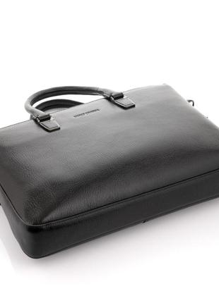 Шкіряна сумка для чоловіків чорного кольору marco coverna3 фото