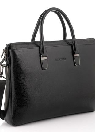 Шкіряна сумка для чоловіків чорного кольору marco coverna