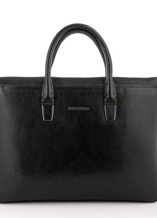 Шкіряна сумка для чоловіків чорного кольору marco coverna5 фото