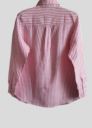 Льняная женская  рубашка в полоску h&m3 фото