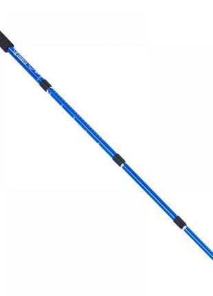 Палка трекинговая (для скандинавской ходьбы) алюминий, 4 слож, l-55-110см, цвет синий2 фото