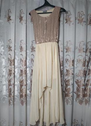 Літнє плаття, погоди пудра з паєтками, літнє плаття, шифон, паєтки