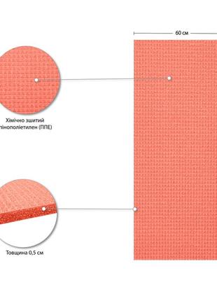 Коврик для фитнеса ivn 1800х600х5 оранжевый a002984 фото