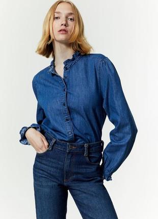 Джинсова блуза сорочка h&m1 фото