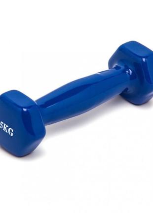 Гантель для фітнесу вінілова ivn 0,5 кг (1 шт.) колір синій