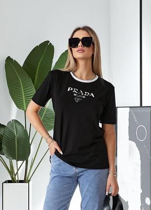 Женская футболка бренд prada прада жіноча2 фото
