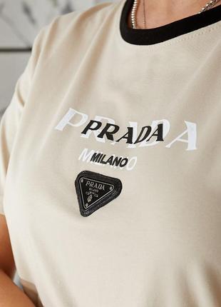 Женская футболка бренд prada прада жіноча2 фото