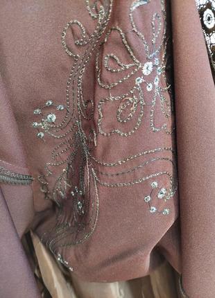 Нарядная юбка в пол годе с украшением, вышивкой и кружевом, размер л-ка8 фото
