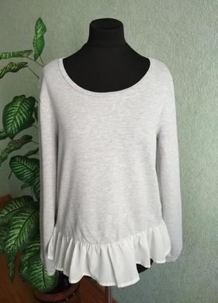 Блуза на евробайке з рюшів., оверсайз. gina tricot.