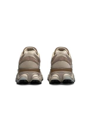 Кроссовки женские new balance 9060 beige sand бежевые кроссовки нью беланс 9060 замшевые, нью беленс женские3 фото