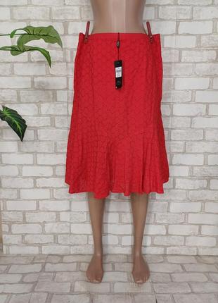 Фирменная m&co с биркой юбка миди со 100 % хлопка с прошвы в красном, размер л-хл