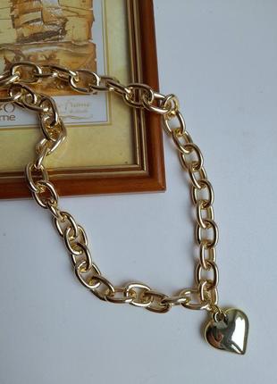 Цепь цепочка чокер колье подвеска кулон сердце ланцюжок