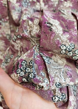 Фирменная bonmarche легкая летняя юбка миди в крупную плиссе в цветочный принт, размер 4-5 хл6 фото
