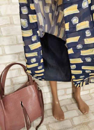 Новая нарядная юбка миди плиссе в красочный принт, размер 3-4хл7 фото