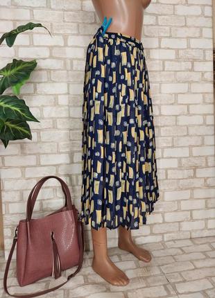 Новая нарядная юбка миди плиссе в красочный принт, размер 3-4хл3 фото