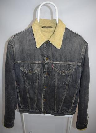 Куртка джинсівка з хутром шерпа levis