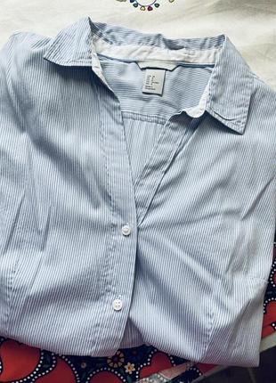 Голуба сорочка в смужку2 фото
