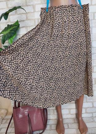 Фирменная bonmarch легкая яркая летняя юбка миди плиссе в мелкий цветочный принт, размер 4-5 хл5 фото