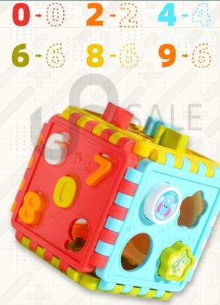 Дитячий розвиваючий кубик-сортер інтерактивна іграшка із 6-ти сторін2 фото