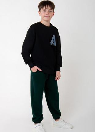Базові підліткові спортивні штани двонитка,стильні спортивні штани для хлопчиків підлітків10 фото