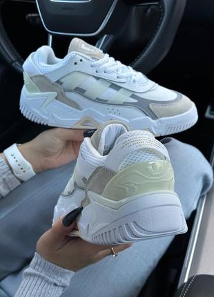 Жіночі кросівки adidas originals niteball ll white grey olive4 фото