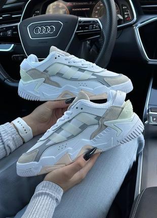 Жіночі кросівки adidas originals niteball ll white grey olive3 фото