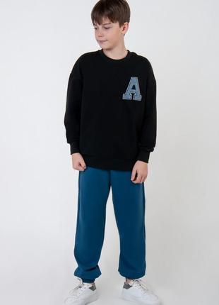 Базові підліткові спортивні штани двонитка,стильні спортивні штани для хлопчиків підлітків7 фото
