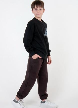 Базові підліткові спортивні штани двонитка,стильні спортивні штани для хлопчиків підлітків8 фото