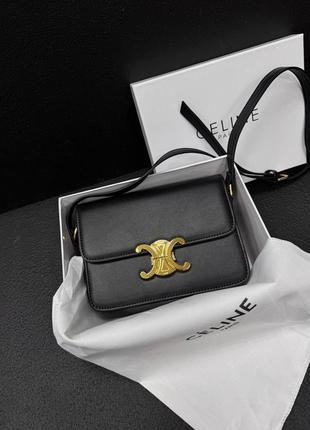 Сумка celine mini шкіра чорна біла