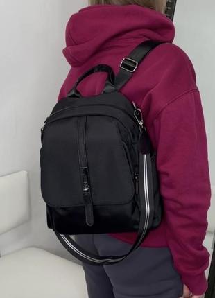 Женский шикарный и качественный рюкзак сумка для девушек серый текстиль5 фото