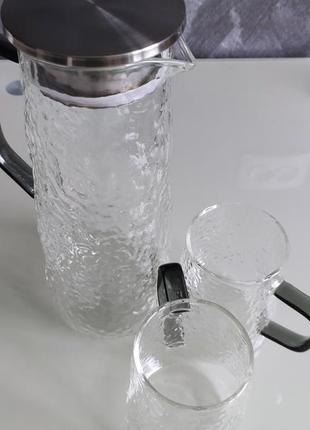 Японський глечик - чашки для соку холодний гарячий 600 (41)9 фото