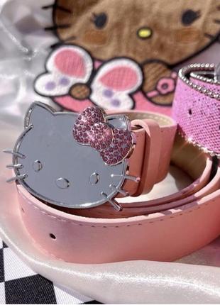 Ремень чорний hello kitty