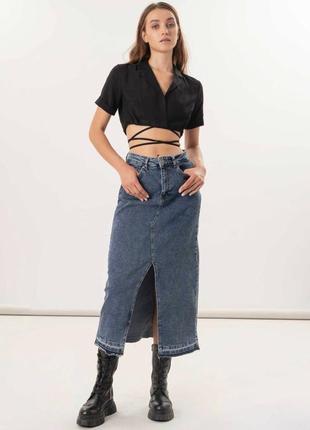Жіноча джинсова спідниця великих розмірів
