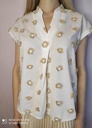 Louis and mia блуза топ футболка люкс бренд вишивка квіти тренд принт сорочка рубашка