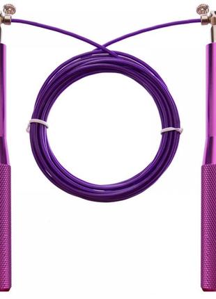 Скакалка швидкісна кросфіт із підшипником і сталевим тросом з алюмінієвими ручками cima фіолетовий