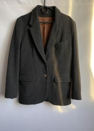 Пальто пиджак пальто жакет пальто куртка блейзер базовый серый графитовый2 фото