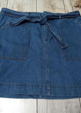 Джинсова спідничка великого розміру юбка2 фото