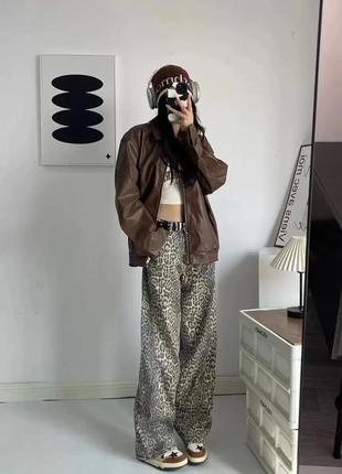Нереально круті леопардові вільні джинси під замовлення всі розміри3 фото