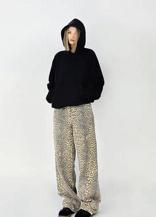 Нереально круті леопардові вільні джинси під замовлення всі розміри8 фото