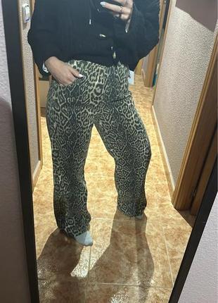 Нереально круті леопардові вільні джинси під замовлення всі розміри6 фото