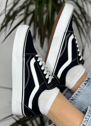 Vans old school черно белые кеды кроссовки красовки ванс вансы олдскулы женские мужские3 фото