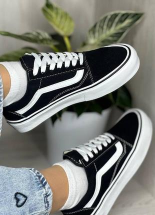 Vans old school черно белые кеды кроссовки красовки ванс вансы олдскулы женские мужские5 фото