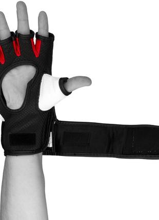 Спортивные перчатки для mma powerplay 3075 черные-белые m (капа в подарок) pro_8506 фото