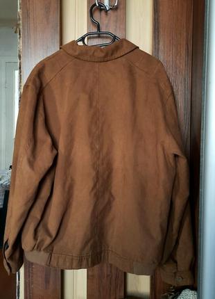 Вінтажний бомбер жакет екозамша легка куртка3 фото