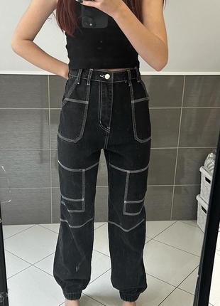 Карго джинси з контрасним швом8 фото